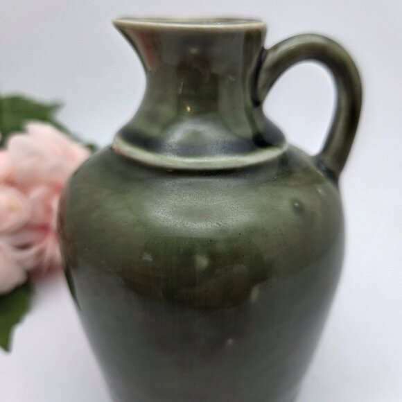 Vintage Small Irish Green Poteen Jug from Knock Pottery Mid Century Pitcher - Picture 4 of 9